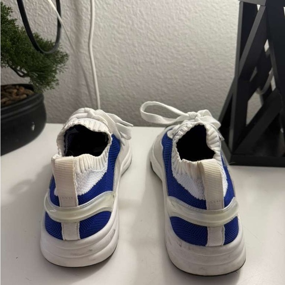 CHANEL Women's Blue and Cream Sneakers - Picture 8 of 9